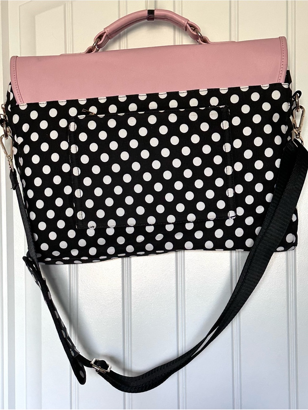 FINAL MARKDOWN LOVEVOOK Polka Dot Laptop Messenger Bag Pink Black White 15.6” - Picture 3 of 9